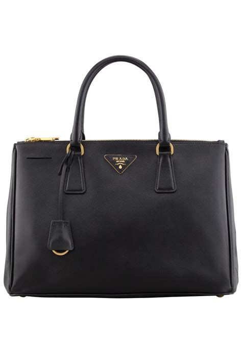 prada saffiano double-zip executive tote bag black nero|Women's Totes .